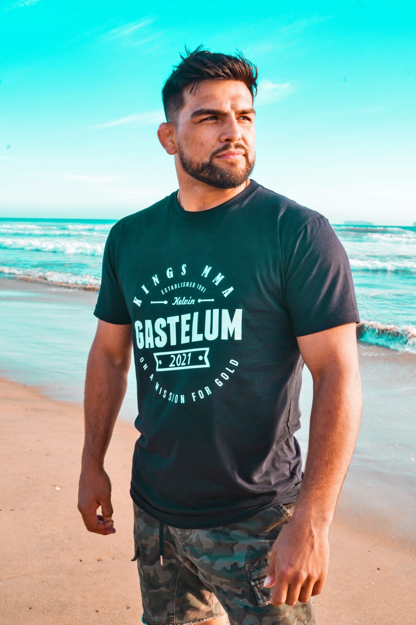 Kelvin Gastelum appearing slimmer in Phuket, Thailand. He will be